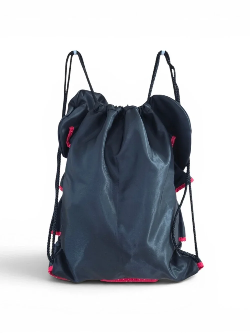 Disney Parks Minnie Mouse Ruffled Drawstring Backpack Cinch Bag Polka Dot